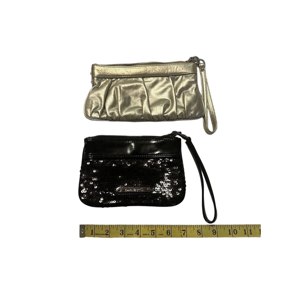 Lot Of Two Express Clutch Wristlet Purses Sequin, Gold